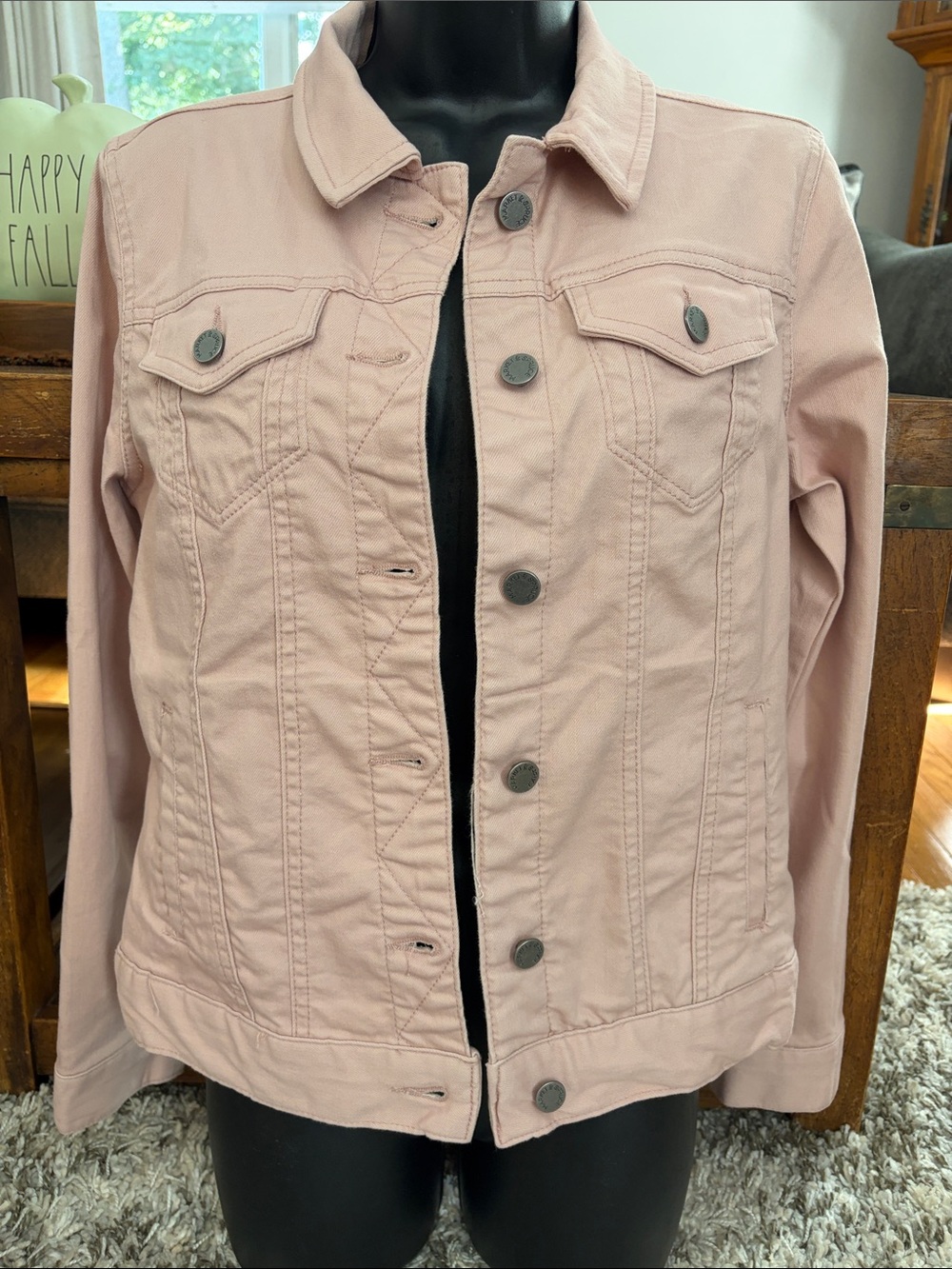 Market & Spruce Blush Pink Denim Jacket size Small